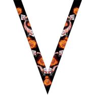 Ruban médaille noir avec logo de basket - 30mm