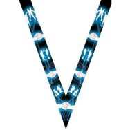 Ruban médaille noir et bleu avec logo amitié - 30mm