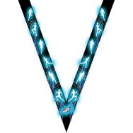 Ruban médaille noir et bleu avec logo de course - 30mm