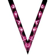 Ruban médaille noir et rose avec logo de gym femme - 30mm