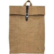 Sac à dos en papier lavable brun avec motifs géométriques