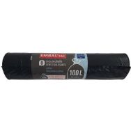 Sac poubelle ultra résistant lien coulissant - 100L - Lot de 8