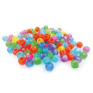Sachet 1000 perles plastique gros trous ø 9 mm