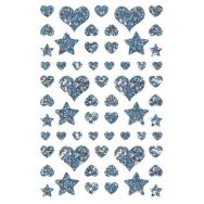Sachet 1020 stickers cœurs - étoiles holographiques