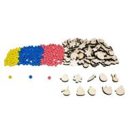 Sachet 300 perles bois rondes & fantaisies thème Pâques