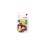 Sachet 30 perles bois rondes multicolores 15 mm