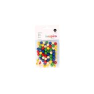 Sachet 95 perles bois rondes multicolores 10 mm