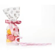 Sachet à confiserie à pois blanc - 100x220 mm