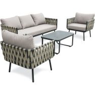 Salon bas jardin Antibes 5 places gris