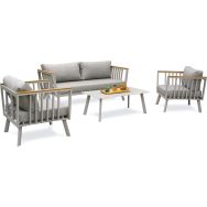 Salon bas jardin Napoli 5 places gris