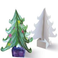 Sapin en carton blanc à monter et à décorer (Lot de 10)