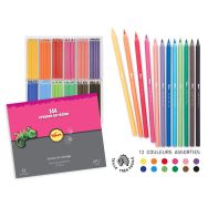 Schoolpack 144 crayons couleurs 18 cm résine Pichon