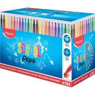 Schoolpack de 144 feutres pointe conique 3.6mm en 12 couleurs assorties School Peps Maped
