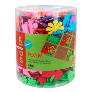Seau 830 formes en mousse EVA fleurs de 30 à 45mm assorties