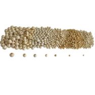 Seau de 575 perles en bois formes assorties Ø 8 à 25 mm