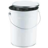 Seau métallique blanc avec couvercle plat – 2,5 à 5L