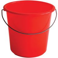 Seau rond léger anse acier-230x230x210mm-Rouge-5 L