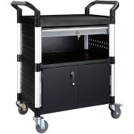 Servante 250 kg polypropylène 3 plateaux 680 x 450 mm