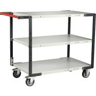 Servante 250kg montée roues TPE-3 plateaux 1000x595-Mélaminé