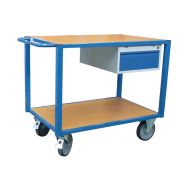 Servante d'atelier 2 plateaux bois et 1 tiroir - Capacité 500 kg - FIMM