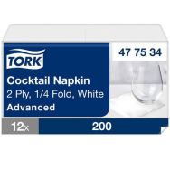 Serviette Cocktail noire, pliage 1/4 2 plis -Tork