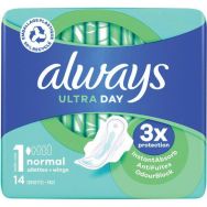 Serviette hygénique Ultra Normal Plus - Paquet de 14 - Always - Lot de 16
