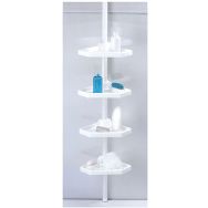 Serviteur de douche plastique d'angle blanc télescopique