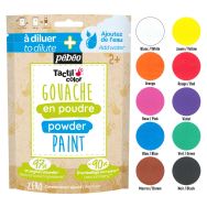 Set 10 sachets 180g gouache poudre - assorties +2 cuillères