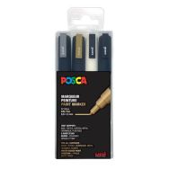 Set 4 marqueurs PC3M pointe conique fine couleurs assorties