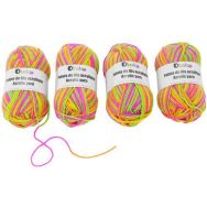 Set 4 pelotes fils acrylique multicolore fluo - 50g