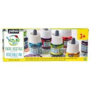 Set 5 flacons encre à dessiner végétale avec pipette 45 ml