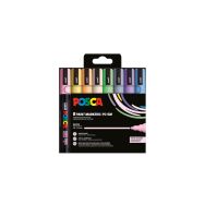 Set 8 marqueurs PC5M pointe conique moyenne couleurs pastel