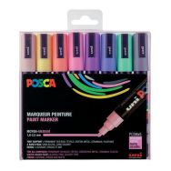 Set 8 marqueurs PC5M pointe conique moyenne couleurs pastel