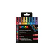 Set 8 marqueurs Posca pailletés pointe conique fine 1.5 mm
