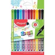 Set de 12 Feutre Graph''Peps medium Deco, étui de 12 en plastique