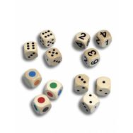 Set de 12 dés en bois verni