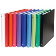 Set de 20 classeurs rembordé PP 4 anneaux 15mm A4 assorties