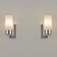 Set de 2 spots 1 lumière rectangulaire en métal alu
