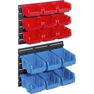 Set de 4 Jeu de 15 bacs avec 2 support muraux ProfiPlus Set C 1+2/17