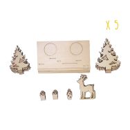 Set de 5 photophores en bois à décorer, 17 x 10,2 x 9 cm