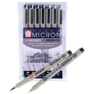 Set de 6 Feutre à pointe fine PIGMA MICRON, étui 6+1, noir (Lot de 6)