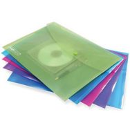 Set de 6 Pochette à document, A4+, PP avec poche à CD/DVD, 5 couleurs