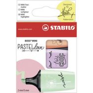 Set de 6 Surligneur BOSS MINI Pastellove, étui en carton de 3