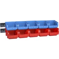 Set de 8 Jeu de 10 bacs avec 2 rails muraux ProfiPlus Set 1+2/12
