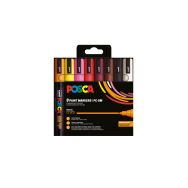 Set de 8 marqueurs pointe moyenne POSCA couleurs chaudes