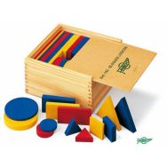 Set de blocs logiques géométriques en bois