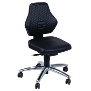 Siège bas similicuir avec roulettes - Manutan