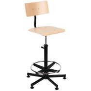 Siège bois repose pieds / patins assise hauteur 68 à 83 cm