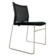 Siège d'accueil et de réunion empilable reconditionné - Noir