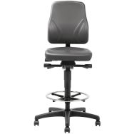 Siège d'atelier ergonomique haut, avec repose-pieds